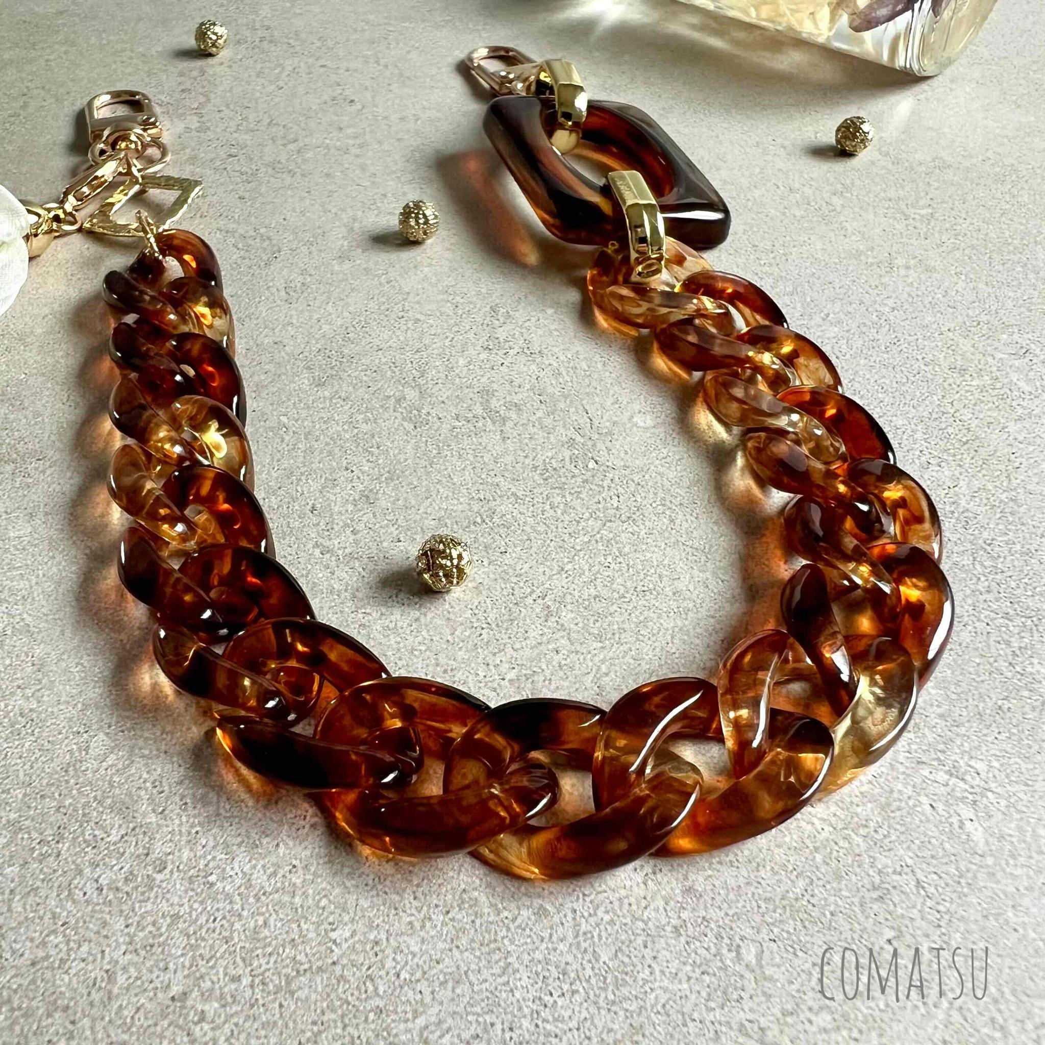 べっ甲Brown ハンドストラップ付きスマホケース 落下防止スマホストラップ付きスマホカバー | 7枚目